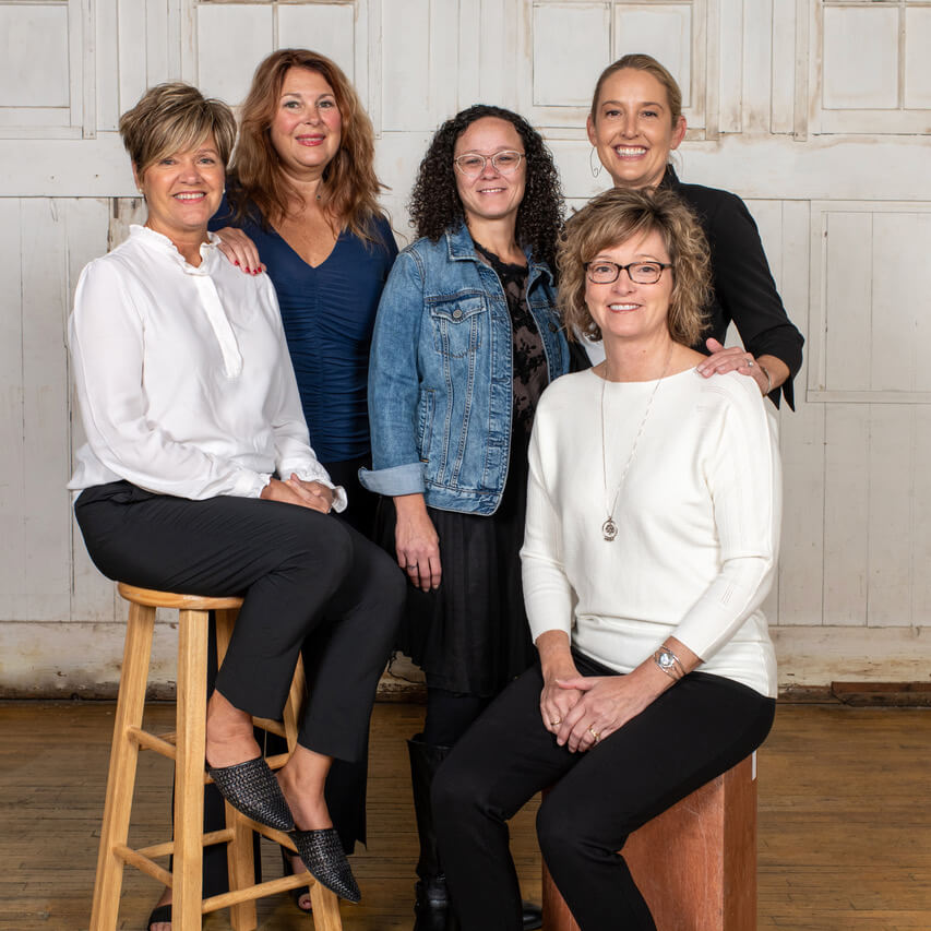 Brenda Sadler, Deb Broemer, Amy March Carli Van Harken, HIS, Owner, Cari Marzolf, Audiologist   